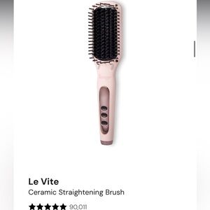 L'ange Le Vite Ceramic Straightening Brush - Pink
